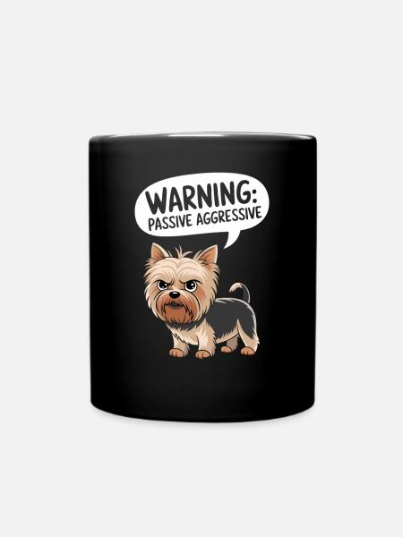 Attention : Avertissement de chien passif agressif - Mug uni - noir