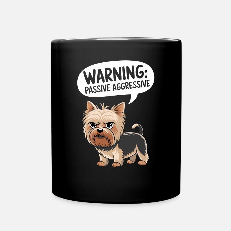 Attention : Avertissement de chien passif agressif - Mug uni - noir