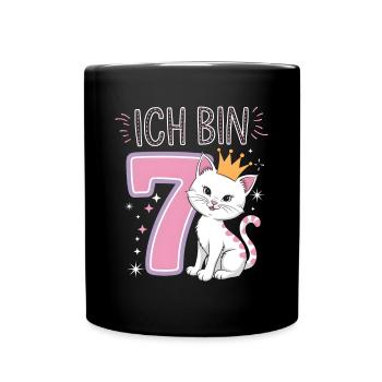 7e anniversaire chat chaton fête d’anniversaire des enfants - Mug uni - noir - Devant