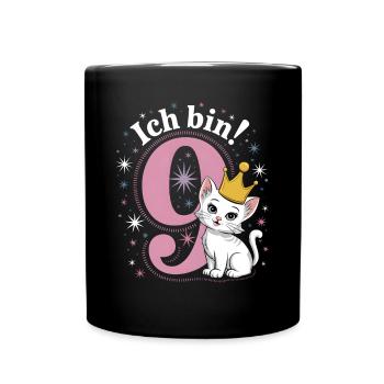 9ème anniversaire Chat Chaton Anniversaire des enfants - Mug uni - noir - Devant