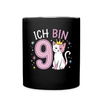 9ème anniversaire Chat Chaton Anniversaire des enfants - Mug uni - noir - Devant