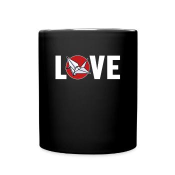 Origami amour grue en papier pliant hibou maître - Mug uni - noir - Devant