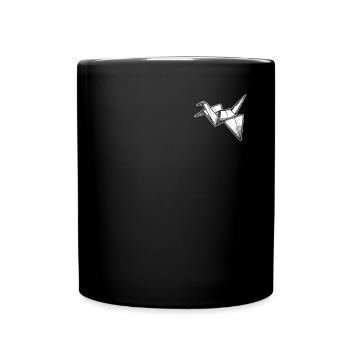 Origami Logo Emblème Hibou Grue Papier Pliage - Mug uni - noir - Devant