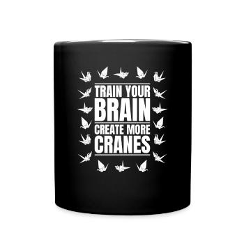 Entraînez votre cerveau Créez plus de grues pliant Owl - Mug uni - noir - Devant