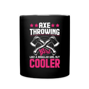Fille de lancer de hache Fille normale mais cool - Mug uni - noir - Devant