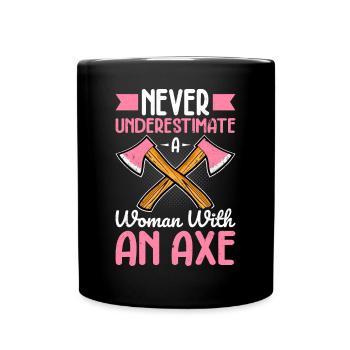 Lancer de hache femme lanceur de hache Une femme avec un - Mug uni - noir - Devant