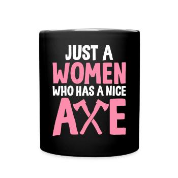Axe Throwing Woman Hatchet Thrower Women Doing A S - Full Colour Mug - black - Front
