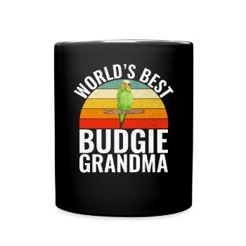 Budgie Gift - Full Colour Mug - black - Front