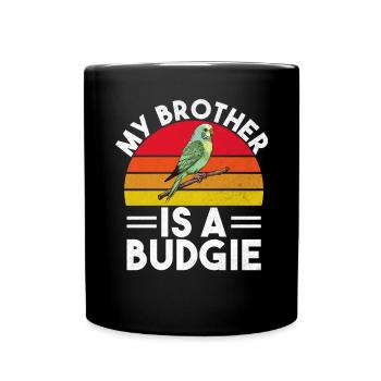 Budgie Gift - Full Colour Mug - black - Front