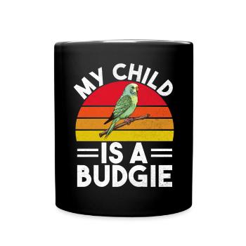 Budgie Gift - Full Colour Mug - black - Front