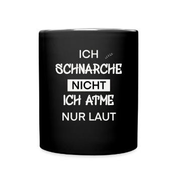 Schlafen - Schnarchen - Tasse einfarbig - Schwarz - Vorne