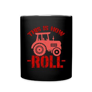 Landwirtschafts Traktor Vintage Traktor Landwirte - Tasse einfarbig - Schwarz - Vorne