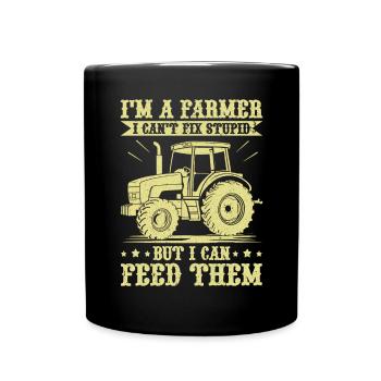 Landwirtschafts Traktor Vintage Traktor Landwirte - Tasse einfarbig - Schwarz - Vorne