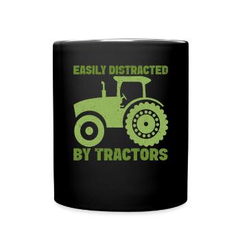 Landwirtschafts Traktor Vintage Traktor Landwirte - Tasse einfarbig - Schwarz - Vorne