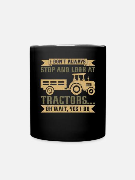 Landwirtschafts Traktor Vintage Traktor Landwirte - Tasse einfarbig - Schwarz