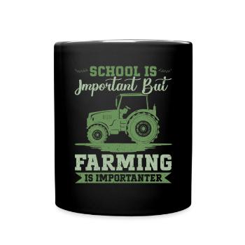 Landwirtschafts Traktor Vintage Traktor Landwirte - Tasse einfarbig - Schwarz - Vorne