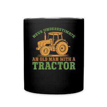Landwirtschafts Traktor Vintage Traktor Landwirte - Tasse einfarbig - Schwarz - Vorne