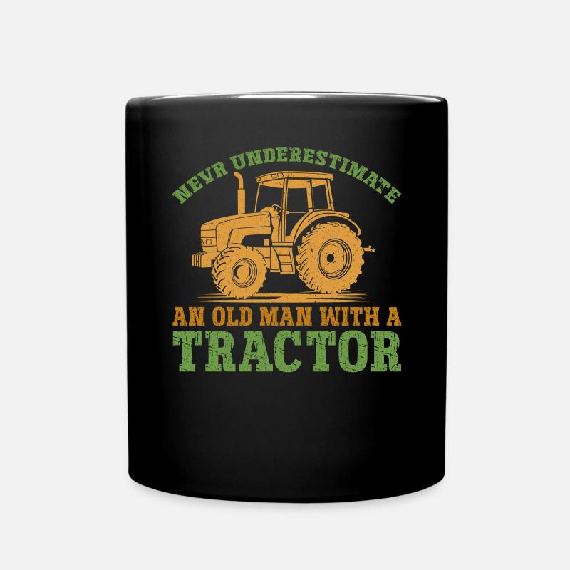 Landwirtschafts Traktor Vintage Traktor Landwirte - Tasse einfarbig - Schwarz
