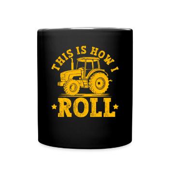Landwirtschafts Traktor Vintage Traktor Landwirte - Tasse einfarbig - Schwarz - Vorne