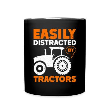 Landwirtschafts Traktor Vintage Traktor Landwirte - Tasse einfarbig - Schwarz - Vorne