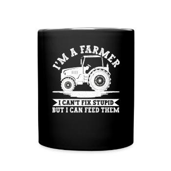 Landwirtschafts Traktor Vintage Traktor Landwirte - Tasse einfarbig - Schwarz - Vorne