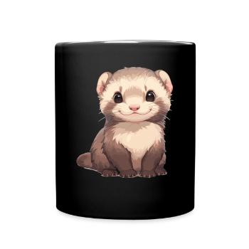 Ferret Frettchen - Tasse einfarbig - Schwarz - Vorne