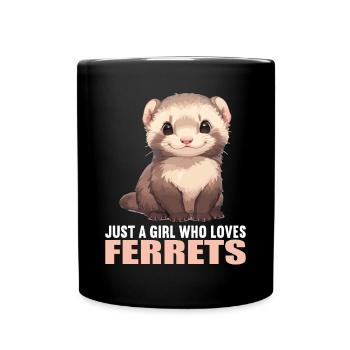 Ferret Frettchen - Tasse einfarbig - Schwarz - Vorne