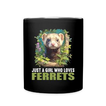 Ferret Frettchen - Tasse einfarbig - Schwarz - Vorne