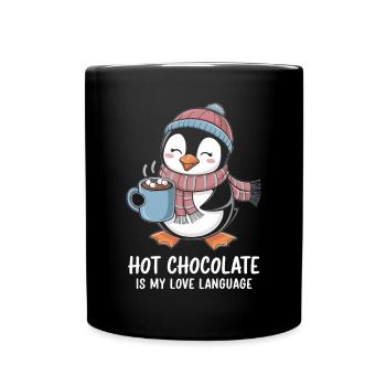 Heiße Schokolade Ist Meine Liebessprache - Tasse einfarbig - Schwarz - Vorne