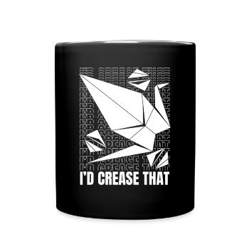 Je plierais ce hibou grue en papier Folding Master - Mug uni - noir - Devant