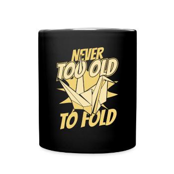 Jamais trop vieux pour plier hibou grue en papier pliage - Mug uni - noir - Devant