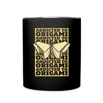 Addicted To Origami Hibou Grue Papier Pliage - Mug uni - noir - Devant