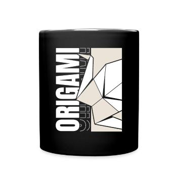 Falten Eule Papierkranich Meister Origami - Tasse einfarbig - Schwarz - Vorne