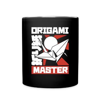 Origami Master Papierkranich Falteul Meister - Tasse einfarbig - Schwarz - Vorne