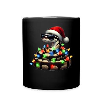 Ball Python Schlange Sonnenbrille Niedlich Weihnac - Tasse einfarbig - Schwarz - Vorne