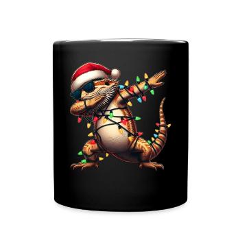 Tupfende Bartagame Eidechse Sonnenbrille Niedlich - Tasse einfarbig - Schwarz - Vorne