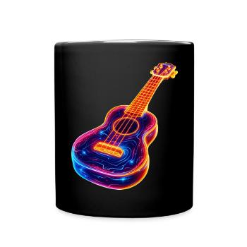 Ukulele Synthwave - Tasse einfarbig - Schwarz - Vorne