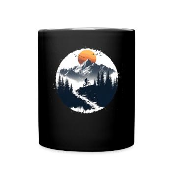 Fahrradfahrer Illustration - Tasse einfarbig - Schwarz - Vorne