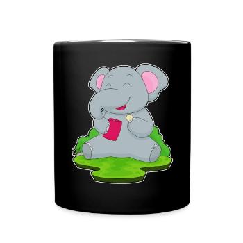 Elefant Kartoffelchips - Tasse einfarbig - Schwarz - Vorne