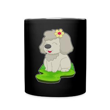 Hund Blume - Tasse einfarbig - Schwarz - Vorne