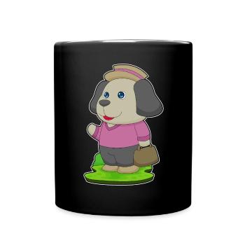 Hund Wanderer Tasche Wandern - Tasse einfarbig - Schwarz - Vorne