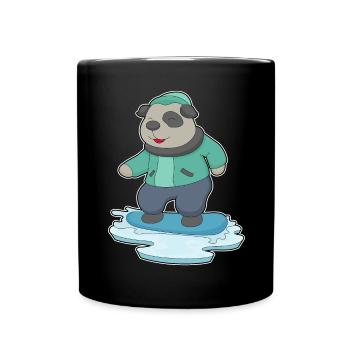 Hund Snowboarder Snowboard - Tasse einfarbig - Schwarz - Vorne