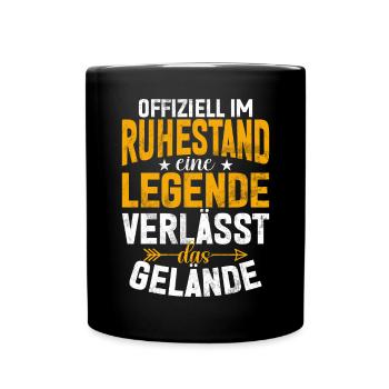 Legend Retirement Funny Motif Pensioner - Full Colour Mug - black - Front