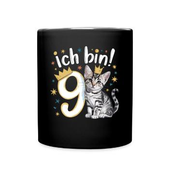 9ème anniversaire Chat Chaton Anniversaire des enfants - Mug uni - noir - Devant