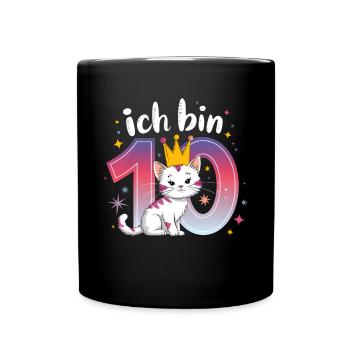 10e anniversaire Chat Chaton Anniversaire des enfants - Mug uni - noir - Devant