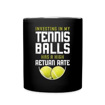 Funny Tennis Player Racket Pun - Full Colour Mug - black - Front