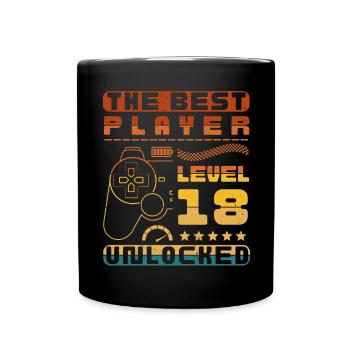 THE BEST PLAYER LEVEL 18 UNLOCKED - Tasse einfarbig - Schwarz - Vorne