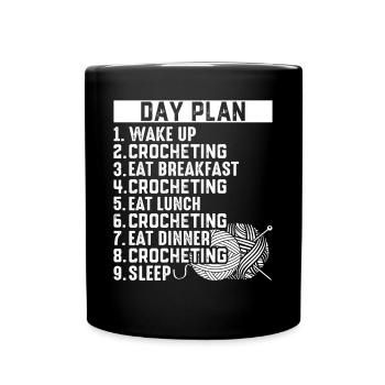 Crocheteur - My Perfect Day - Plan de jour au crochet - Mug uni - noir - Devant