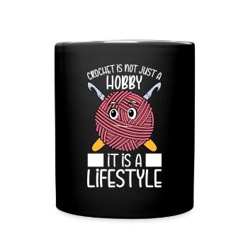 Le crochet n’est pas seulement un passe-temps, c’est un style de vie - Cr - Mug uni - noir - Devant