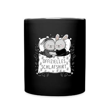 Chemise de nuit officielle Cute Bunny Bunny Pair - Mug uni - noir - Devant